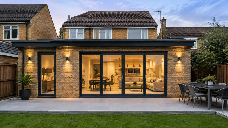 Single-storey rear extension completed by NMT Developments